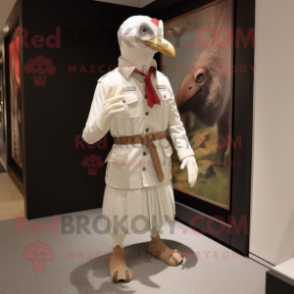 White Pheasant mascot costume character dressed with a Cargo Pants and Pocket squares