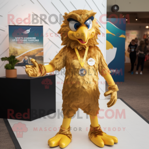 Gold Eagle maskot kostym...