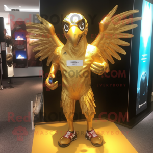 Gold Eagle maskot kostym...