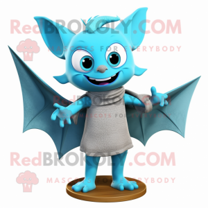 Cyan Bat mascotte kostuum...