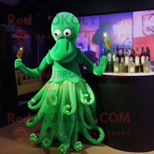 Green Octopus mascotte...