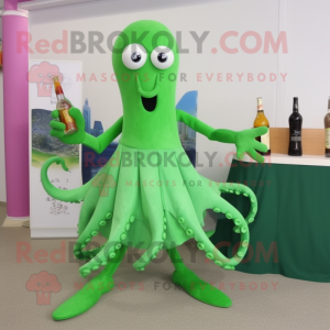 Green Octopus mascotte...