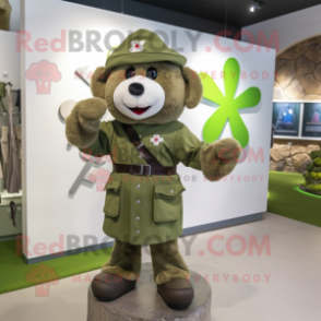 Olive Celtic Cross mascot costume character dressed with a Parka and Shoe clips