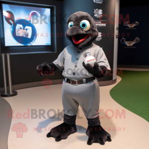 Black Dove mascot costume character dressed with a Baseball Tee and Bracelet watches