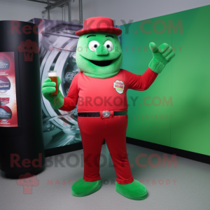 Rød grønn øl maskot drakt...