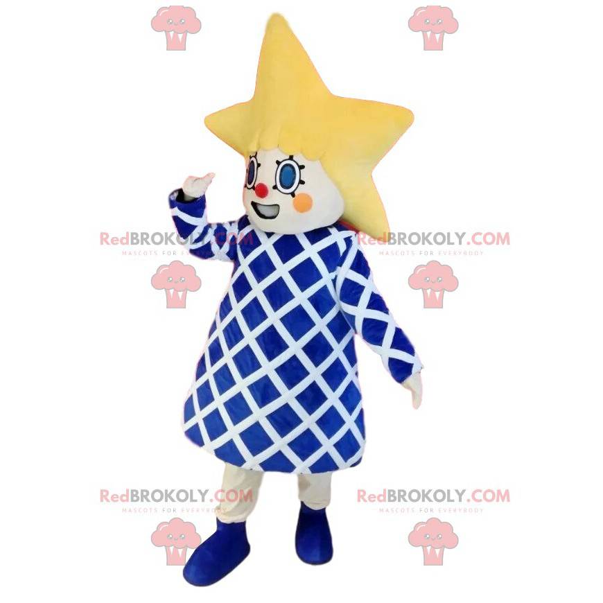 Mascotte bambina con testa a forma di stella. - Redbrokoly.com