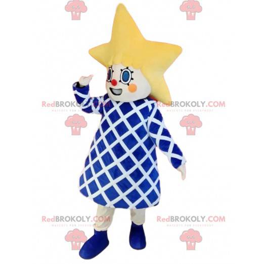 Liten jente maskot med et stjerneformet hode. - Redbrokoly.com