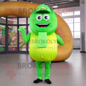 Lime Green Donut maskot...