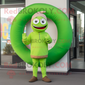 Lime Green Donut mascotte...