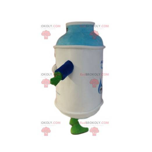 Witte gasfles mascotte, erg glimlachend. - Redbrokoly.com