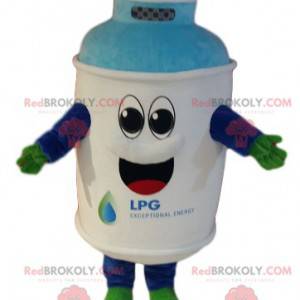 Mascot cilindro de gas blanco, muy sonriente. - Redbrokoly.com