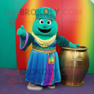 Teal Pot Of Gold maskot...