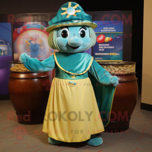 Teal Pot Of Gold maskot...