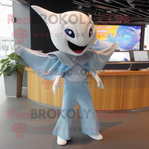 nan Manta Ray mascot costume character dressed with a Jeggings and Hairpins