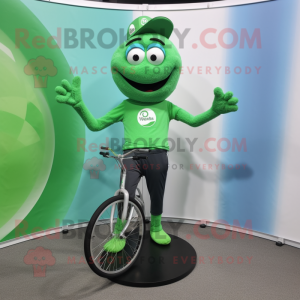 Grøn Unicyclist maskot...