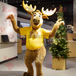 Gold Moose mascotte kostuum...