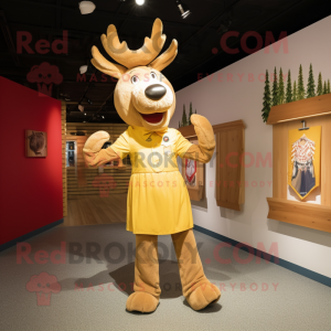 Gold Moose maskot kostume...