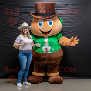 Brun Leprechaun Hat maskot...