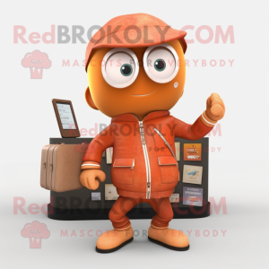 Rust aprikos maskot drakt...