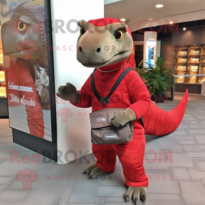 Red Komodo Dragon maskot...
