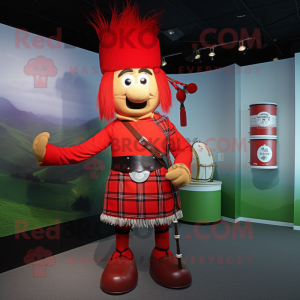 Rød sækkepibe maskot...