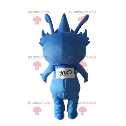 Mascot little blue alien with sharp teeth. - Redbrokoly.com