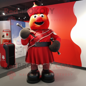 Rød sækkepibe maskot...