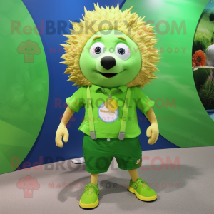 Lime Green Hedgehog maskot...