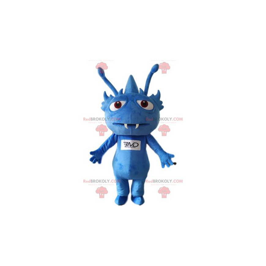 Mascot little blue alien with sharp teeth. - Redbrokoly.com