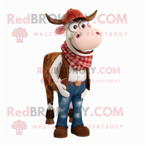 Rust Hereford Cow maskot...