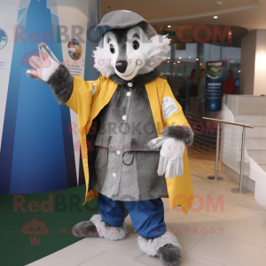 Gray Badger maskot kostume...