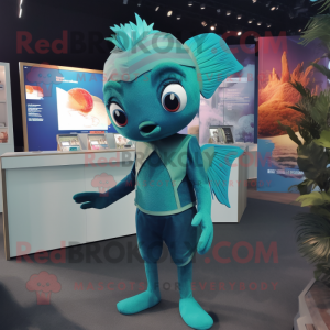 Teal Betta Fish mascotte...