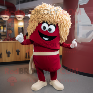 Maroon Ramen maskot kostume...