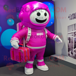 Magenta astronaut mascotte...