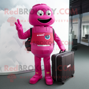 Magenta astronaut mascotte...