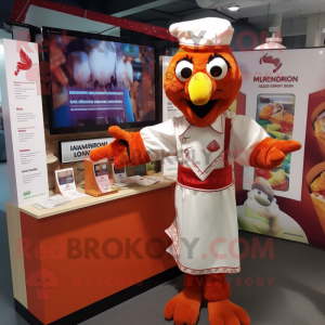 nan Tandoori Chicken mascot costume character dressed with a Playsuit and Cufflinks