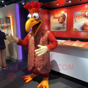 nan Tandoori Chicken mascot costume character dressed with a Playsuit and Cufflinks