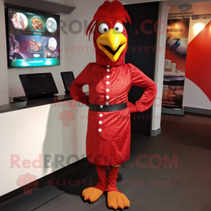 nan Tandoori Chicken mascot costume character dressed with a Playsuit and Cufflinks