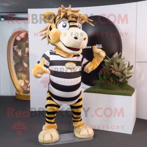 Goud Zebra mascotte kostuum...