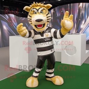 Goud Zebra mascotte kostuum...