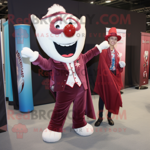 Maroon Tooth Fairy mascot costume character dressed with a Blazer and Scarves