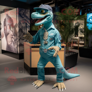 Teal Velociraptor mascotte...