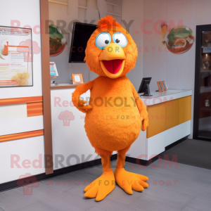 Orange Hens mascot costume character dressed with a Capri Pants and Ties