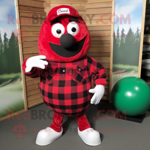 Rød golfbold maskot kostume...