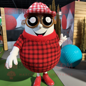 Roter Golfball Maskottchen...