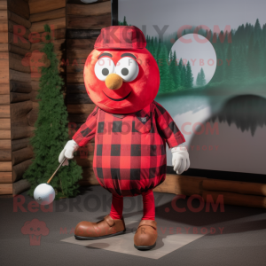Rød golfball maskot drakt...