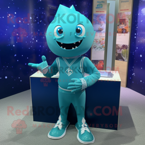 Cyan Ray maskot kostume...