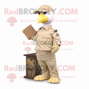 Beige Dove maskot kostume...