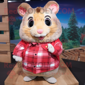 nan Hamster mascot costume character dressed with a Flannel Shirt and Wraps