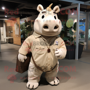 Tan Rhinoceros maskot...